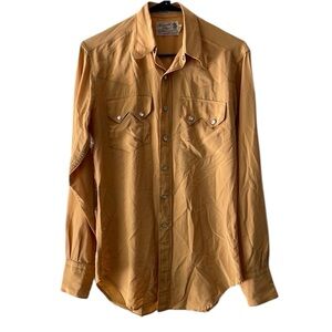 Panhandle Slim vintage yellow western nylon button up